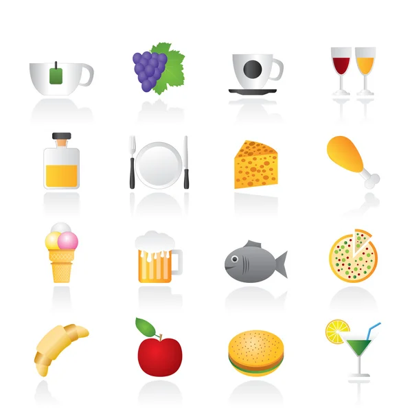 Aliments, boissons et boissons icônes — Image vectorielle