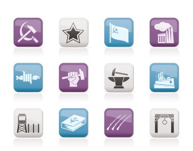 Communism, socialism and revolution icons clipart