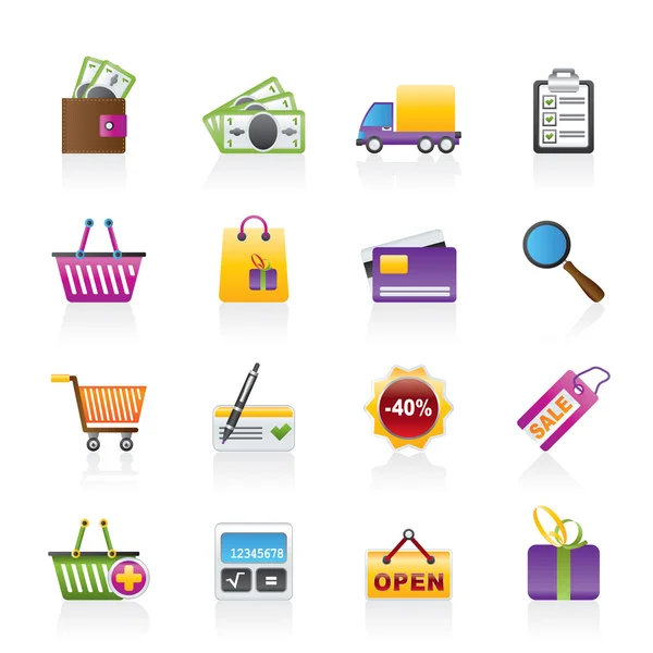 Compras e ícones do site —  Vetores de Stock