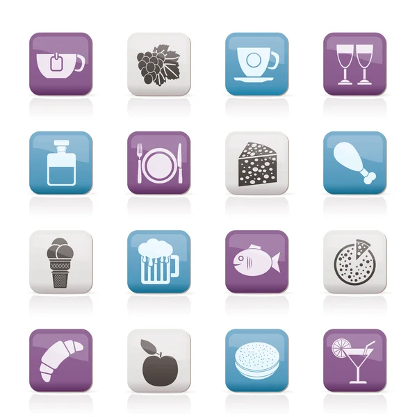 Iconos de comida, bebida y bebida — Vector de stock