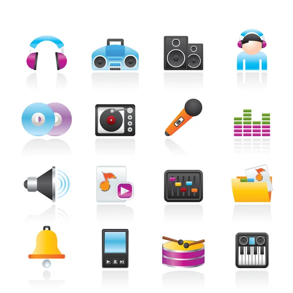 Music and sound Icons — Stock Vector