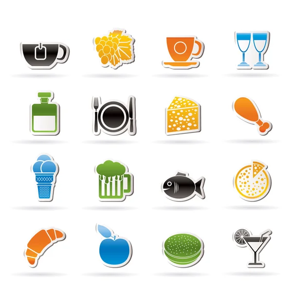 Jedzenie, picie i napoje ikony — Wektor stockowy