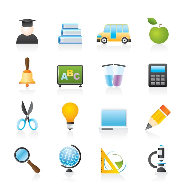 Education and school icons — Stock Vector