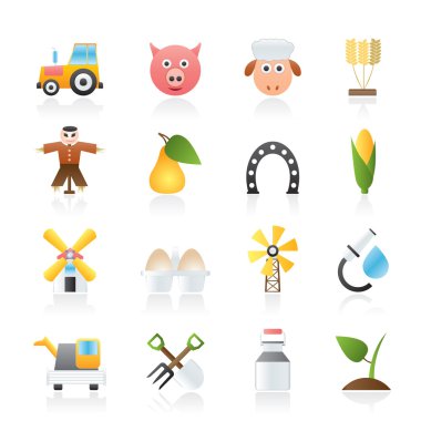 Agriculture and farming icons clipart