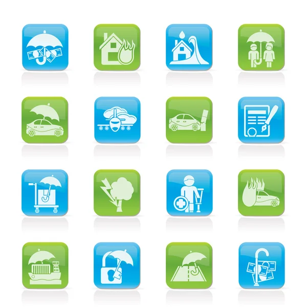 Insurance and risk icons Stock Illustration