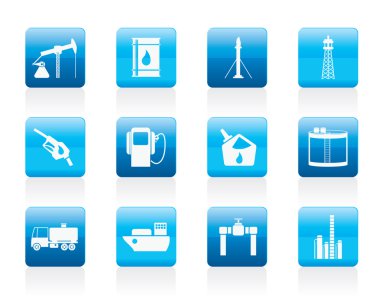 Oil and petrol industry icons clipart