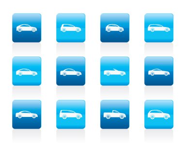 Different types of cars icons clipart