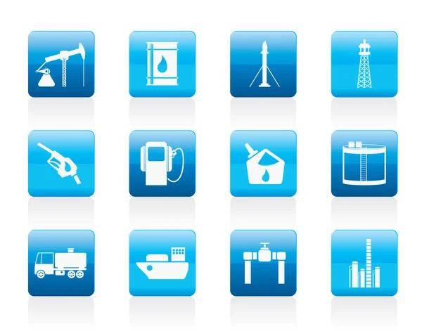 Oil and petrol industry icons — Stock Vector