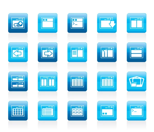 Icone di applicazione, programmazione, server e computer — Vettoriale Stock