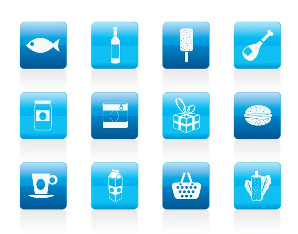 Iconos de tienda, comida y bebida 1 — Vector de stock