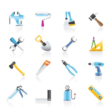 Building and Construction work tool icons clipart