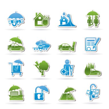 Insurance and risk icons clipart