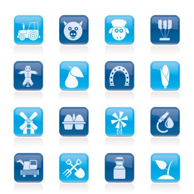 Agriculture and farming icons clipart