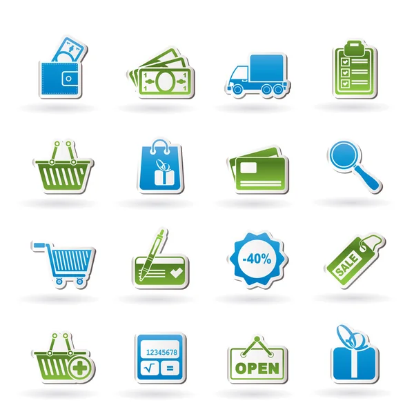 Shopping och webbplatsen ikoner — Stock vektor