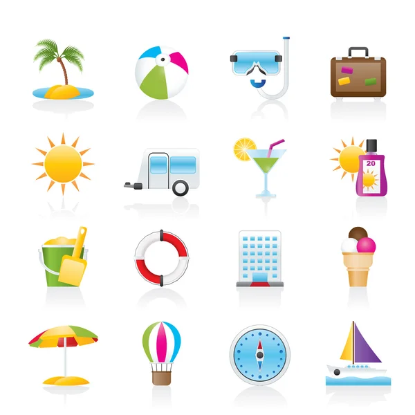 Icone per vacanze e vacanze — Vettoriale Stock