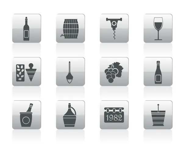 Víno ikony — Stockový vektor