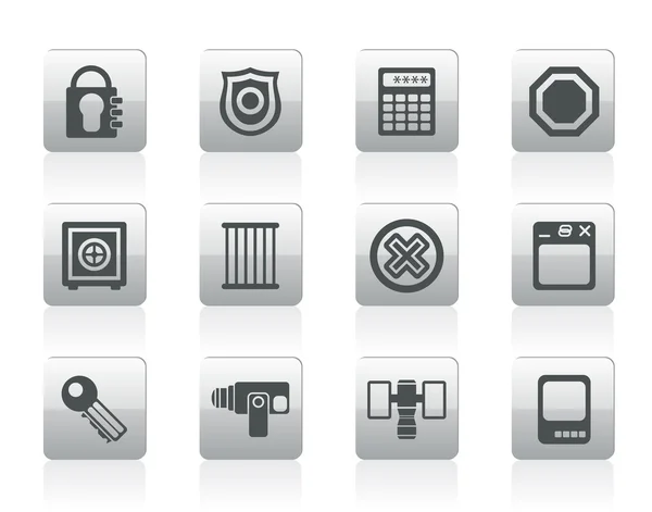 Iconos de seguridad y negocios — Archivo Imágenes Vectoriales