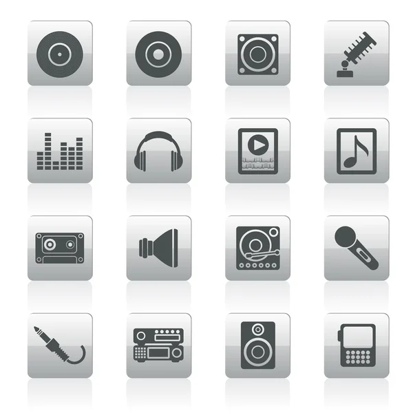Musik och ljud ikoner — Stock vektor