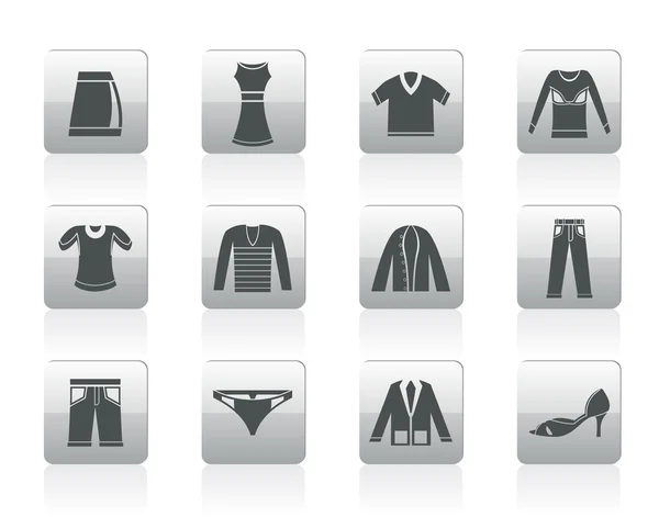 Ikony oblečení — Stockový vektor