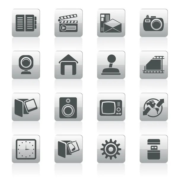 Internet, Computer and mobile phone icons — Stock Vector