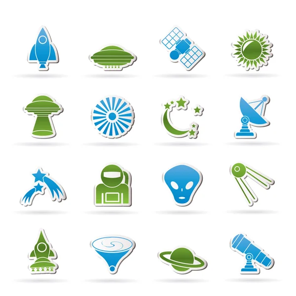 Astronautics, space and universe icons — Stock Vector