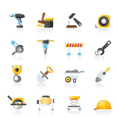 Building and construction icons clipart