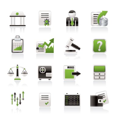 Stock exchange and finance icons clipart