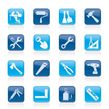 Building and Construction work tool icons clipart