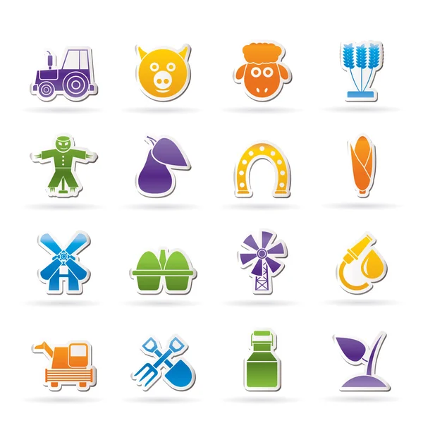 Iconos de agricultura y agricultura — Vector de stock