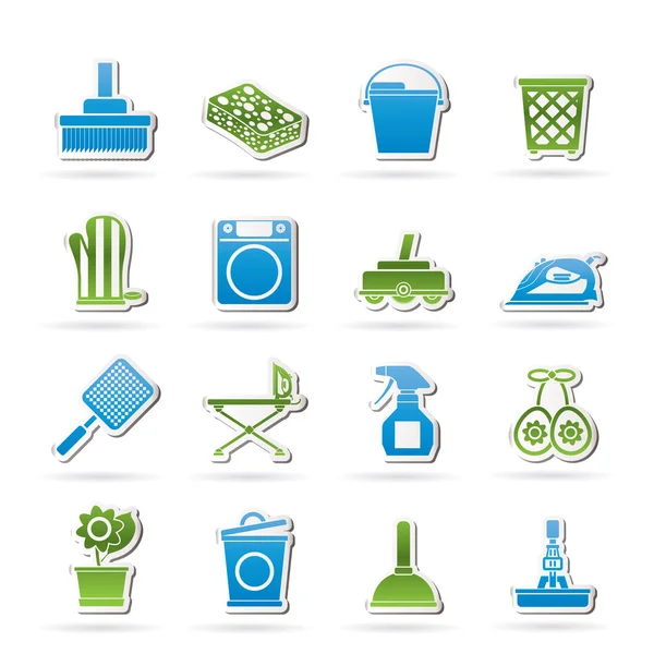 Objetos domésticos e iconos de herramientas — Vector de stock