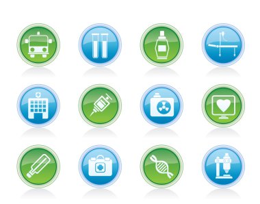 Medicine and healthcare icons clipart