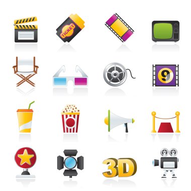 Cinema and Movie icons clipart