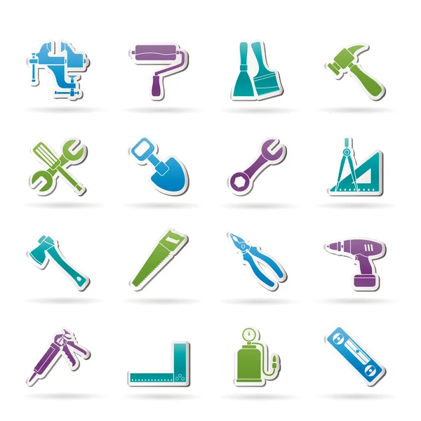 Symbole für Bau- und Werkzeugbau — Stockvektor