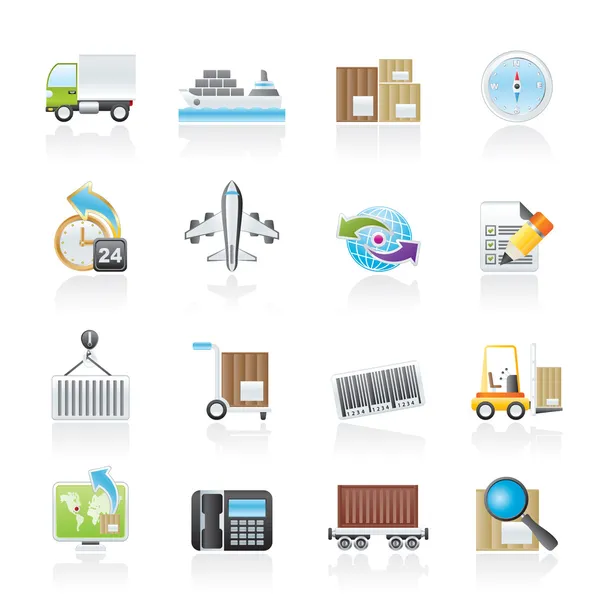 Shipping and logistics icons — Stock Vector