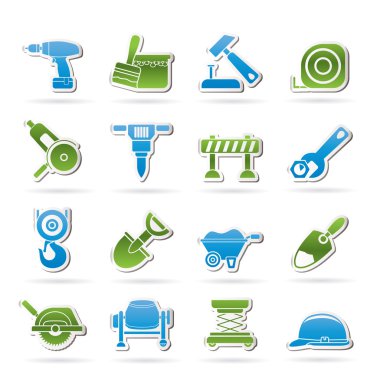 Building and construction icons clipart