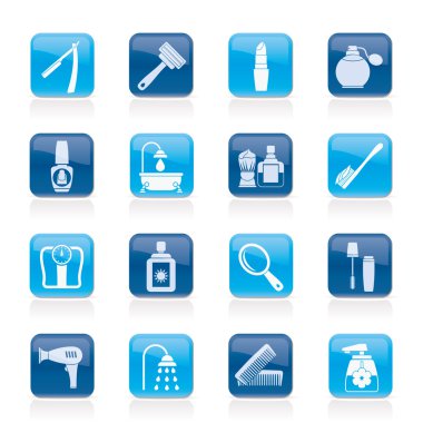 Body care and cosmetics icons clipart