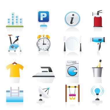 Hotel and travel icons clipart