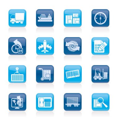 Shipping and logistics icons clipart