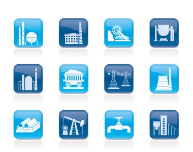 Heavy industry icons clipart