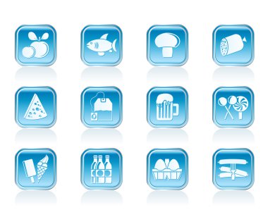 Food, drink and shop icons clipart