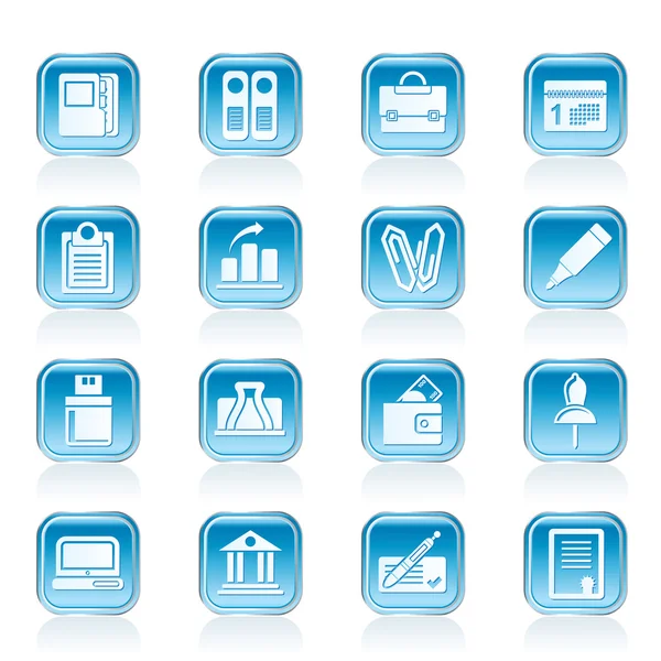 Icônes commerciales, administratives et financières — Image vectorielle