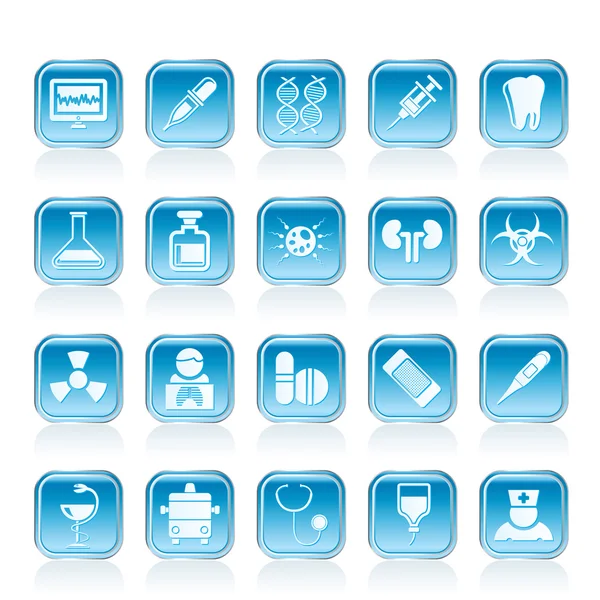 Healthcare, Medicine and hospital icons — Stock Vector