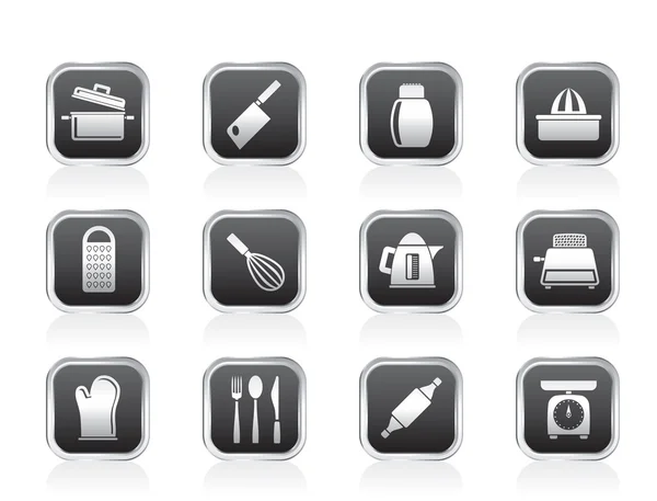 Icônes d'ustensiles de cuisine et de ménage — Image vectorielle