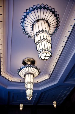 Art Deco Chandeliers in Smith Center Lobby clipart