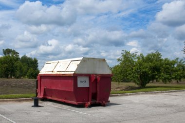 Red recycle dumpster clipart