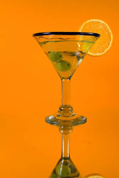 Martini Glass on a Mirror — Stock Photo, Image