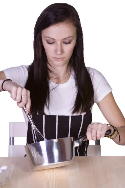 Bella adolescente preparare il cibo — Foto Stock