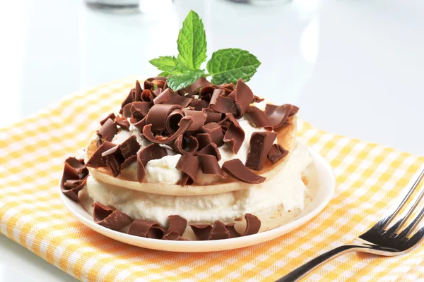 stock image Pancakes with cottage cheese and chocolate