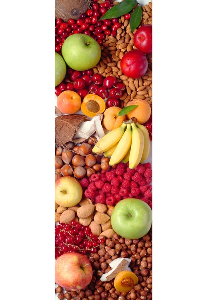 신선한 과일 및 견과류 — 스톡 사진