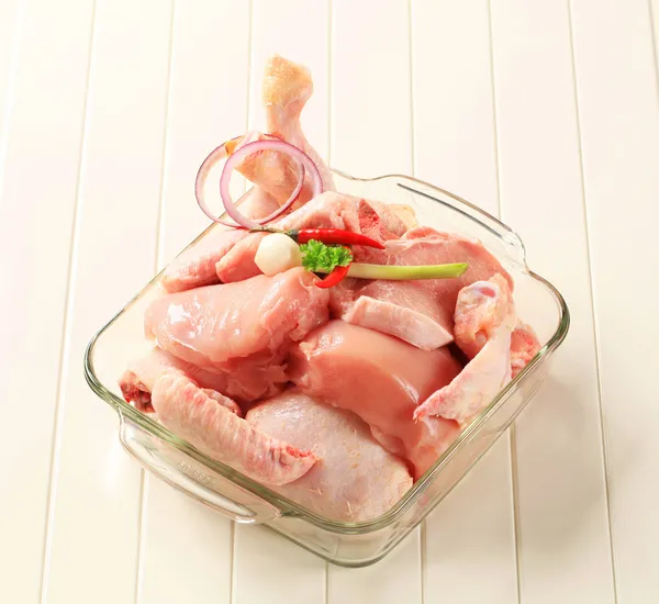 Raw chicken and pork meat — Stock Photo, Image